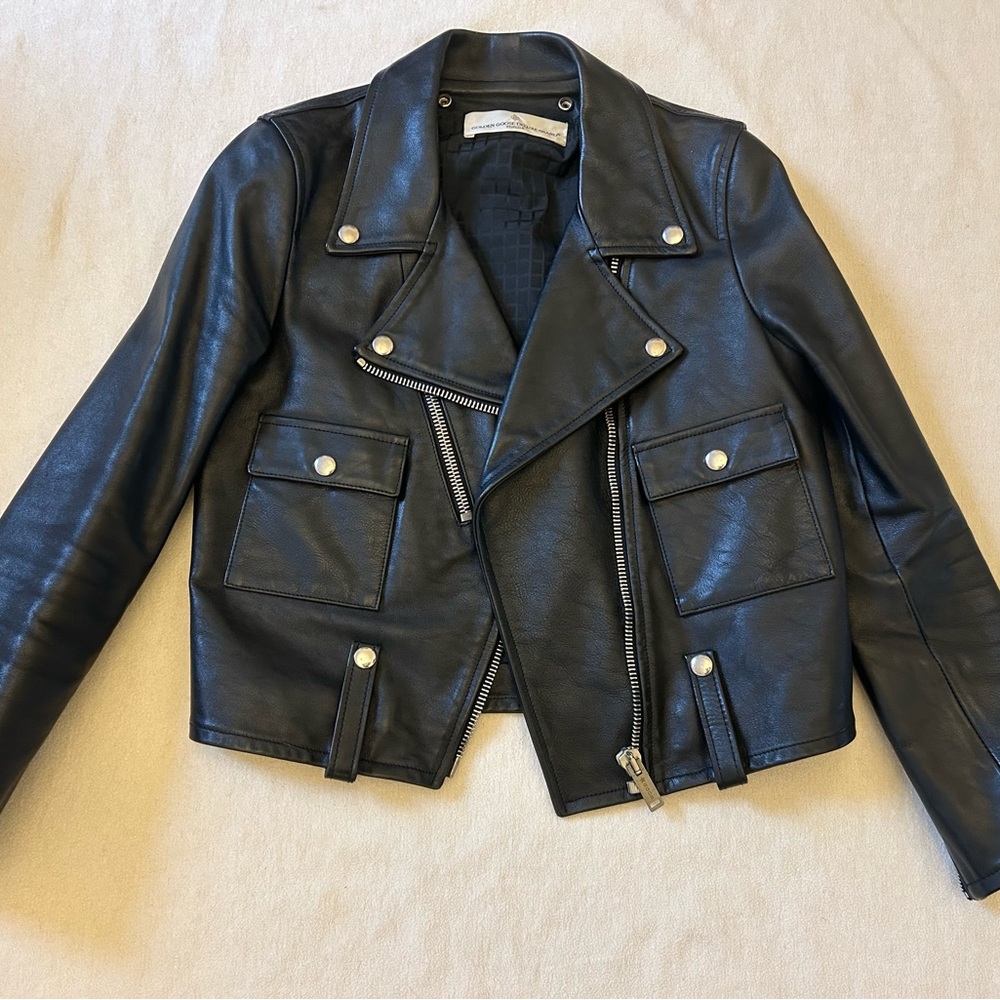 Golden Goose Black Leather Biker Jacket